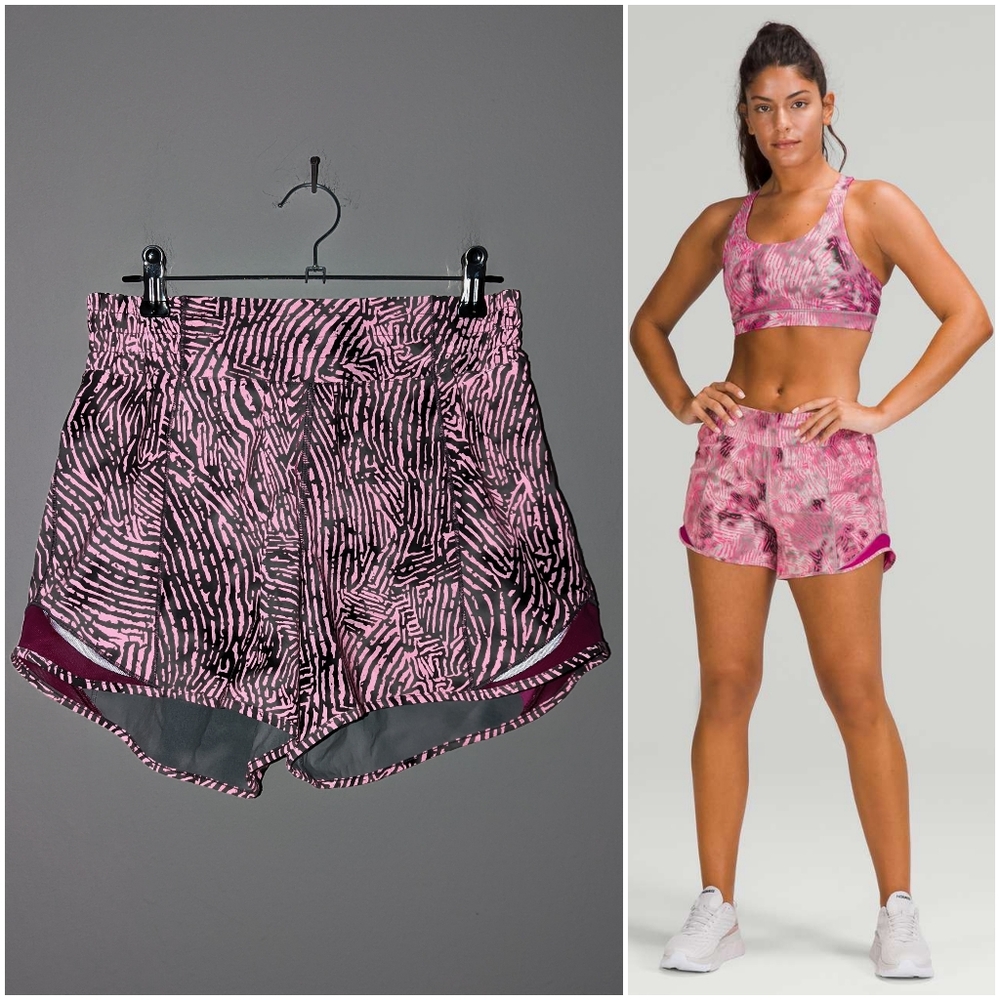 RARE Lululemon Seawheeze Hotty Hot Short High Rise Euphoria Reflective Pink